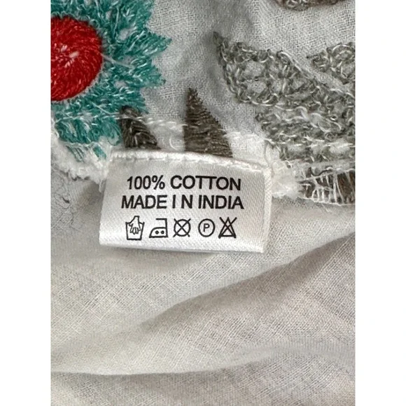 Anthropologie Dolma Embroidered Floral Cotton Shift Dress Boho Festival Small - Picture 10 of 15